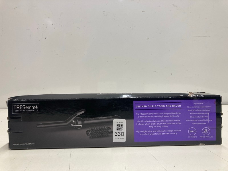 Lot 330  
            Nottingham SR3 - Delivery Only 

                
TRESEMME DEFINED CURLS TONG AND BRUSH