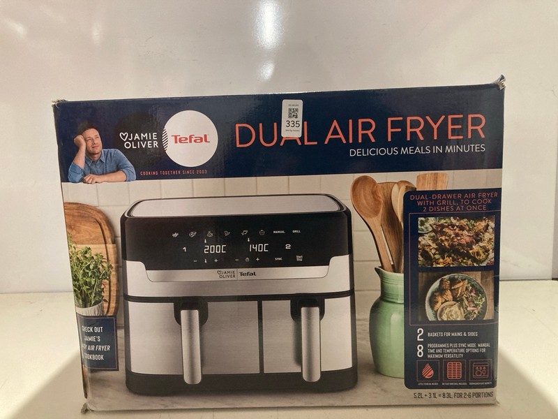 Lot 335  
            Nottingham SR3 - Delivery Only 

                
TEFAL DUAL AIR FRYER