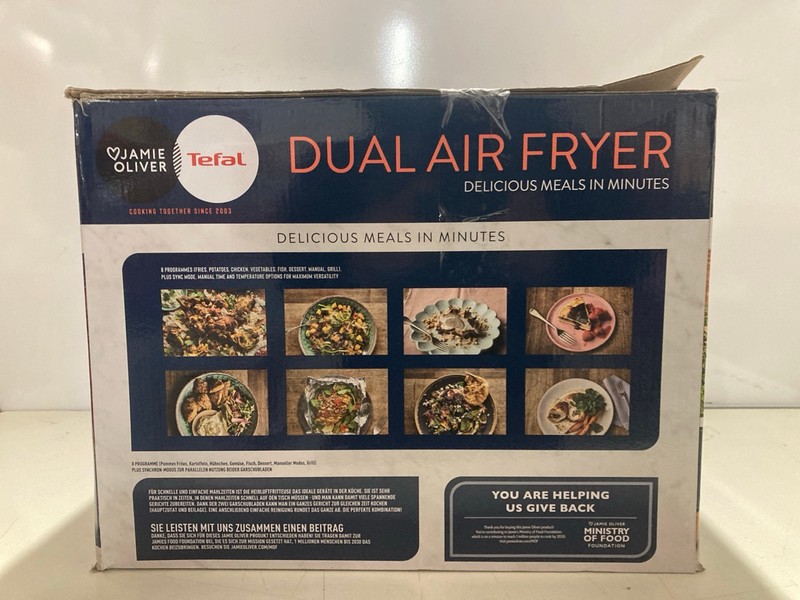 Lot 335  
            Nottingham SR3 - Delivery Only 

                
TEFAL DUAL AIR FRYER