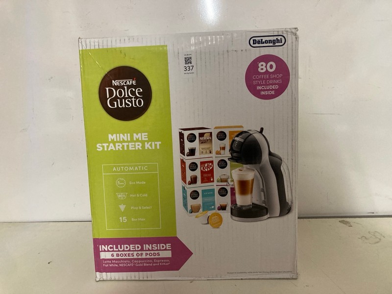 Lot 337  
            Nottingham SR3 - Delivery Only 

                
NESCAFE DOLCE GUSTO MINI ME STARTER KIT
