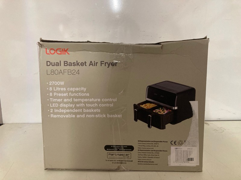 Lot 338  
            Nottingham SR3 - Delivery Only 

                
LOGIK DUAL BASKET AIR FRYER