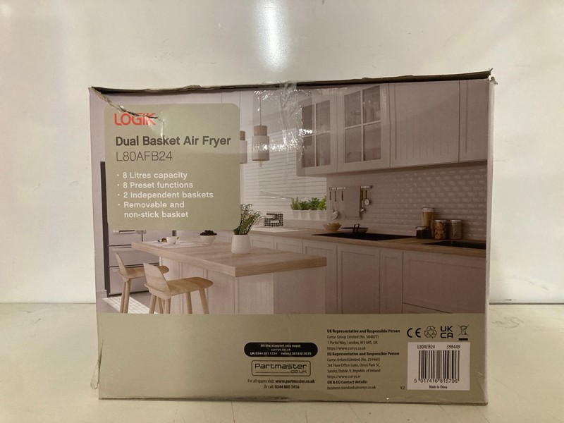 Lot 338  
            Nottingham SR3 - Delivery Only 

                
LOGIK DUAL BASKET AIR FRYER