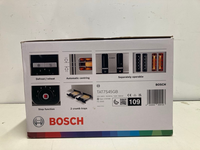 Lot 341  
            Nottingham SR3 - Delivery Only 

                
BOSCH 4 SLICE TOASTER - Image 4