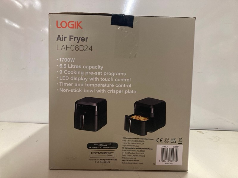 Lot 348  
            Nottingham SR3 - Delivery Only 

                
LOGIK AIR FRYER - Image 2