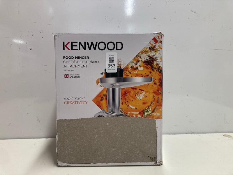 Lot 353  
            Nottingham SR3 - Delivery Only 

                
KENWOOD FOOD MINCER