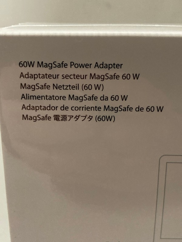 Lot 35  
            Nottingham SR3 - Delivery Only 

                
APPLE 60W MAGSAFE POWER ADAPTER (SEALED)