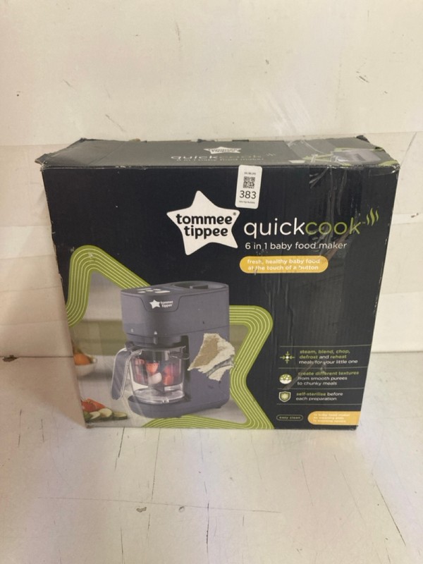 Lot 383  
            Nottingham SR3 - Delivery Only 

                
TOMMEE TIPPEE QUICK COOKER 6-IN-1 BABY FOOD MAKER