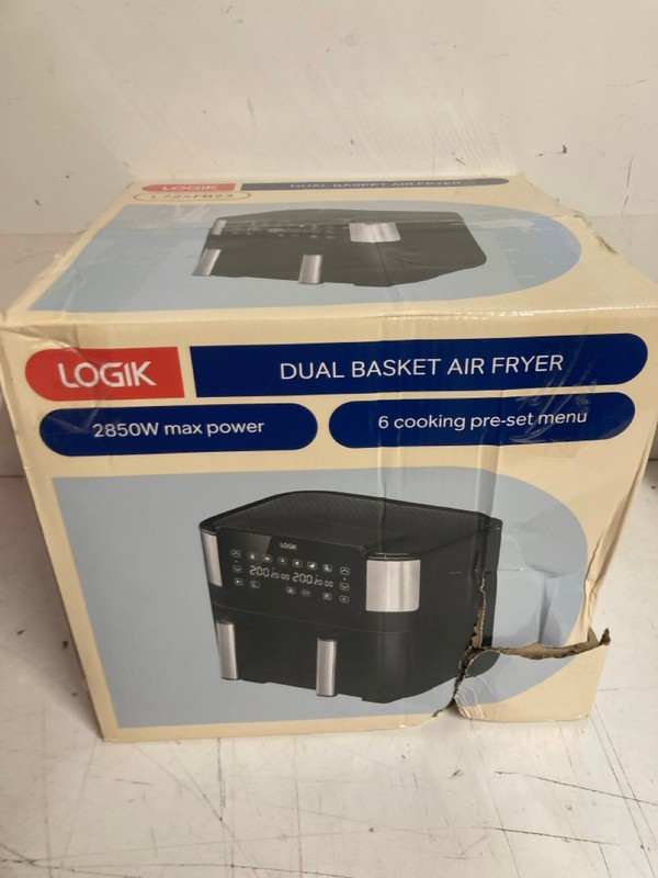 Lot 385  
            Nottingham SR3 - Delivery Only 

                
LOGIK DUAL BASKET AIR FRYER - Image 3