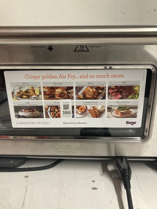 Lot 386  
            Nottingham SR3 - Delivery Only 

                
SAGE THE SMART OVEN AIR FRYER