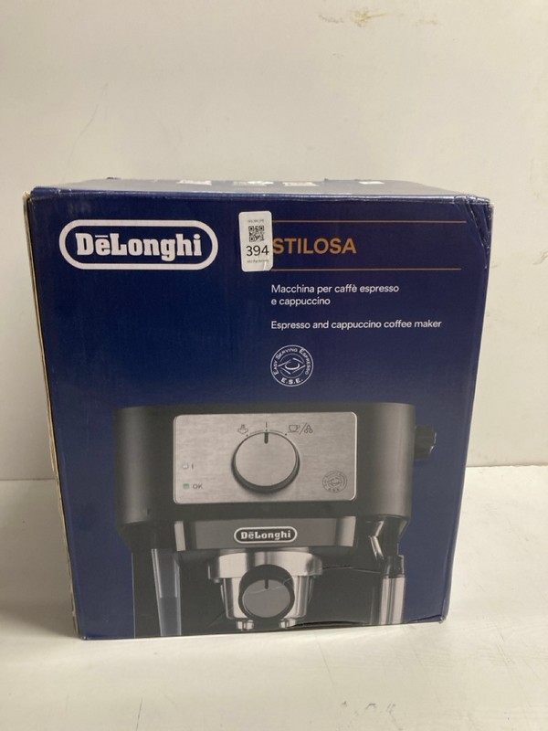 Lot 394  
            Nottingham SR3 - Delivery Only 

                
DELONGHI STILOSA ESPRESSO AND CAPPUCCINO COFFEE MAKER