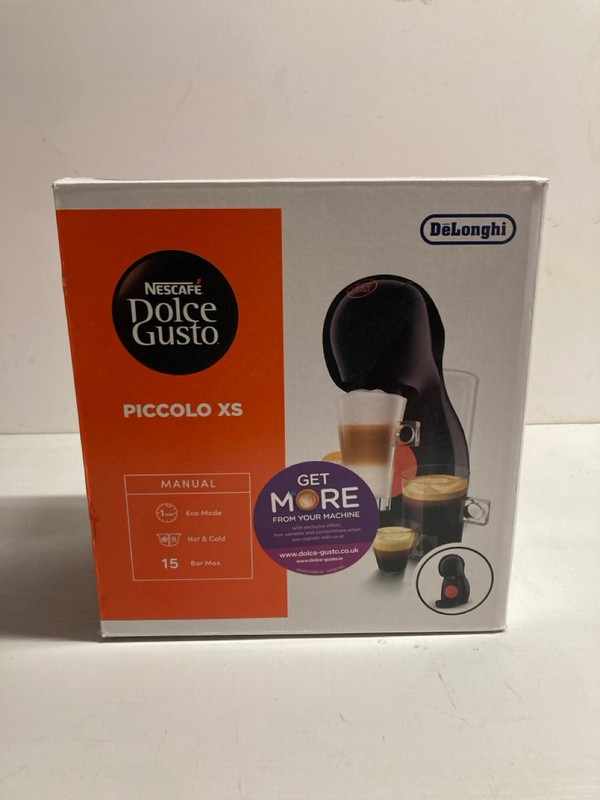 Lot 395  
            Nottingham SR3 - Delivery Only 

                
NESCAFE DOLCE GUSTO DELONGHI PICCOLO XS