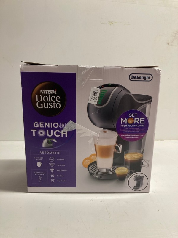 Lot 409  
            Nottingham SR3 - Delivery Only 

                
NESCAFE DOLCE GUSTO GENIO S TOUCH