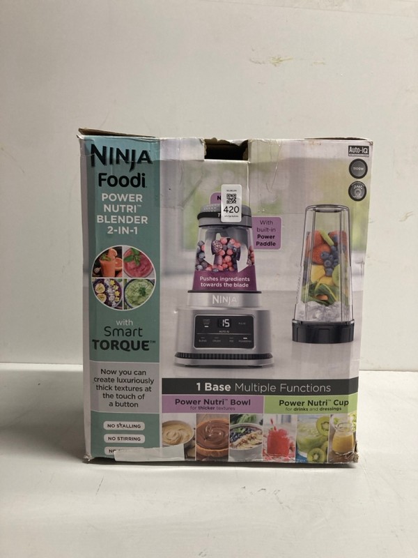 Lot 420  
            Nottingham SR3 - Delivery Only 

                
NINJA FOODI POWER NUTRI BLENDER 2-IN-1