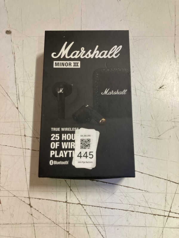 Lot 445  
            Nottingham SR3 - Delivery Only 

                
MARSHALL MINOR II TRUE WIRELESS HEADPHONES