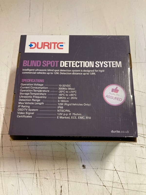 Lot 446  
            Nottingham SR3 - Delivery Only 

                
DURITE 0-870-10 BLIND SPOT DETECTION SYSTEM WITH LEFT TURN SPEAKER 12/24V PN: 0 8...