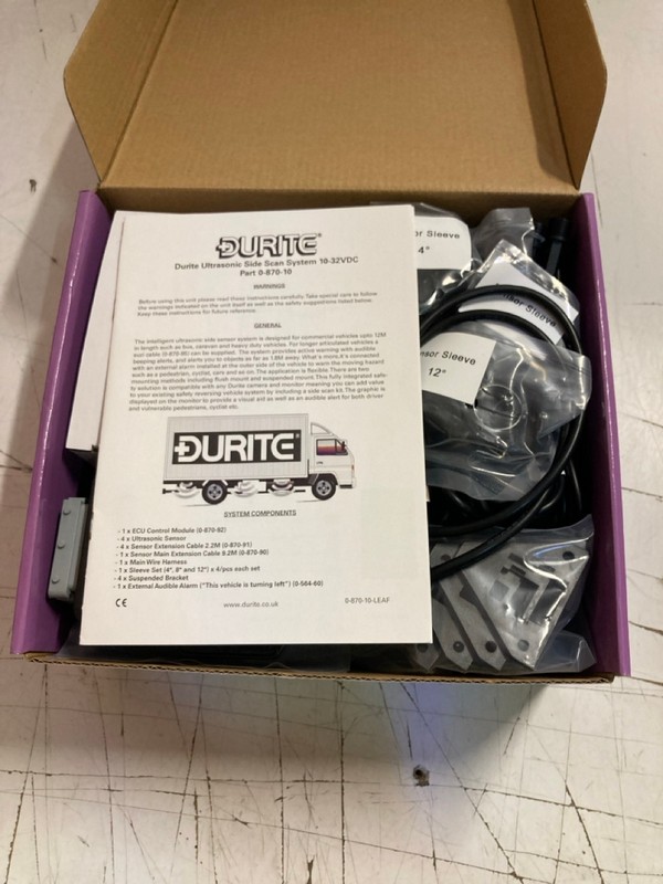 Lot 446  
            Nottingham SR3 - Delivery Only 

                
DURITE 0-870-10 BLIND SPOT DETECTION SYSTEM WITH LEFT TURN SPEAKER 12/24V PN: 0 8...