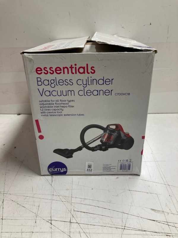 Lot 452  
            Nottingham SR3 - Delivery Only 

                
BAGLESS CYLINDER VACUUM CLEANER