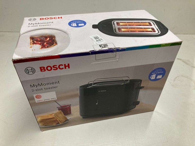 Lot 481  
            Nottingham SR3 - Delivery Only 

                
BOSCH MY MOMENT 2 SLOT TOASTER