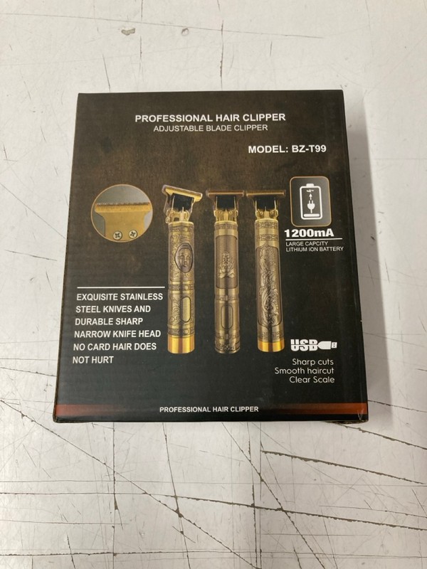 Lot 80  
            Nottingham SR3 - Delivery Only 

                
PROFESSIONAL HAIR CLIPPER ADJUSTABLE BLADE CLIPPER MODEL NO: BZ-T99