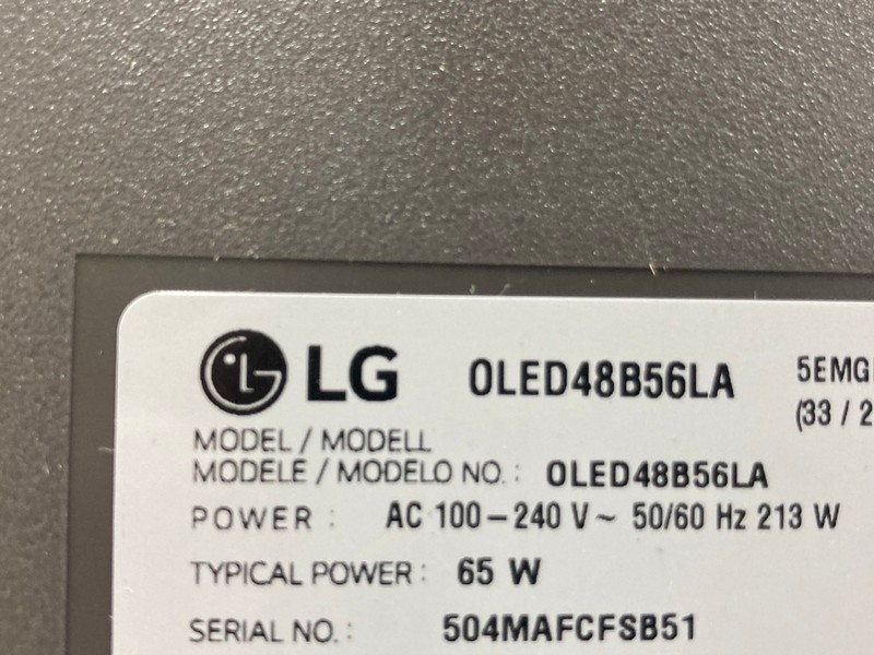 Lot 101  
            Nottingham SR4 - Collection Only 

                
LG 48" OLED TV MODEL: OLED48B56LA (WITH REMOTE, WITH STAND, NO BOX) (SCREEN BURN)...