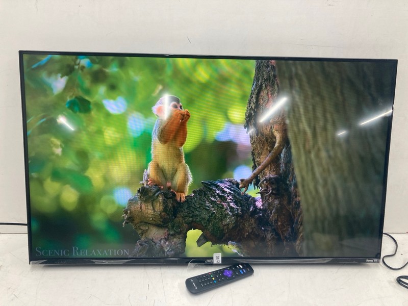Lot 112  
            Nottingham SR4 - Collection Only 

                
JVC 43" ROKU TV MODEL: LT-43CR330A (WITH REMOTE, NO STAND, WITH BOX) (SCRATCH ON ...