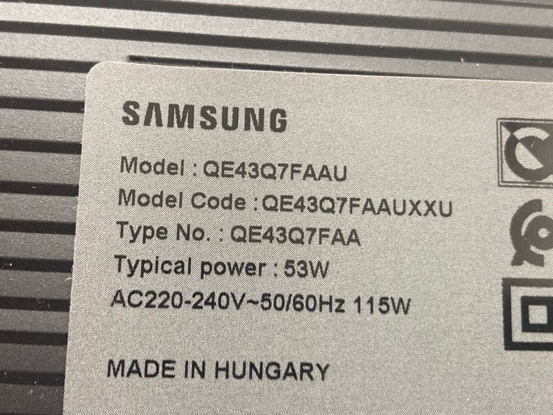 Lot 113  
            Nottingham SR4 - Collection Only 

                
SAMSUNG 43" QLED TV MODEL: QE43Q7FAAU (WITH REMOTES, WITH STAND, NO BOX) (CASE DA...
