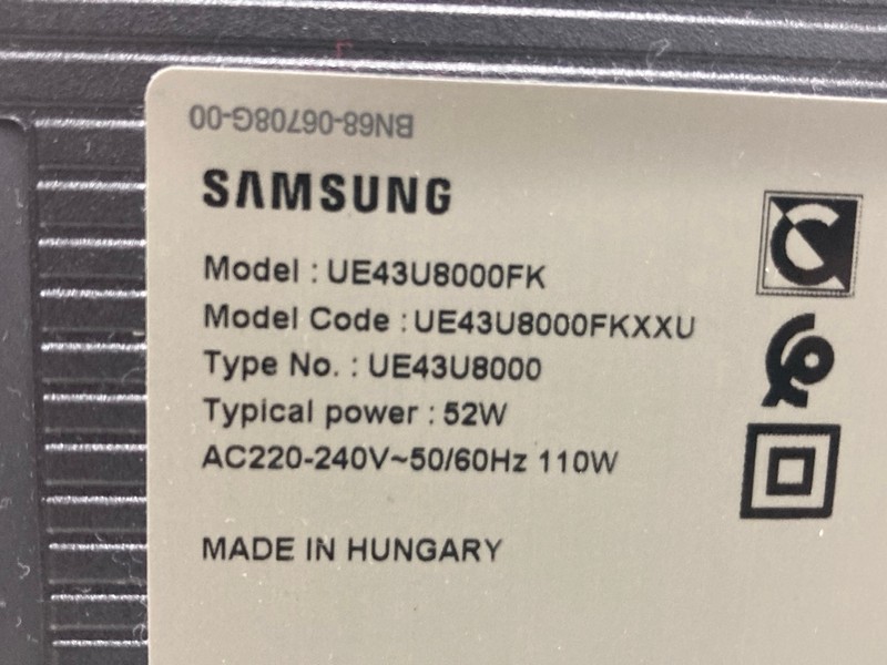 Lot 115  
            Nottingham SR4 - Collection Only 

                
SAMSUNG 43" 4K TV MODEL: UE43U8000FK (WITH REMOTES, WITH STAND, WITH BOX) (COLLEC...