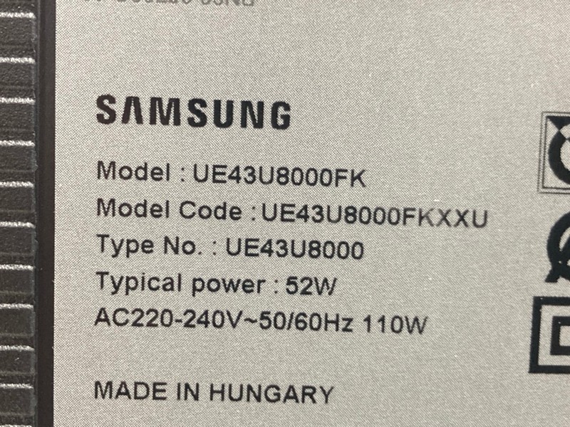 Lot 118  
            Nottingham SR4 - Collection Only 

                
SAMSUNG 43" 4K TV MODEL: UE43U8000FK (NO REMOTE, WITH STAND, WITH BOX) (COLLECTIO...