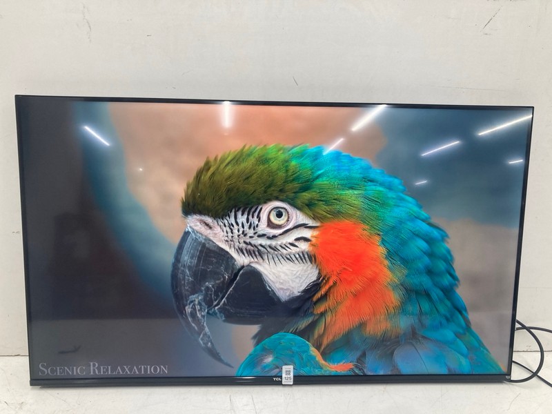 Lot 125  
            Nottingham SR4 - Collection Only 

                
TCL 43" 4K TV MODEL: 43PF650K (NO REMOTE, NO STAND, NO BOX) (COLLECTION FROM SITE...