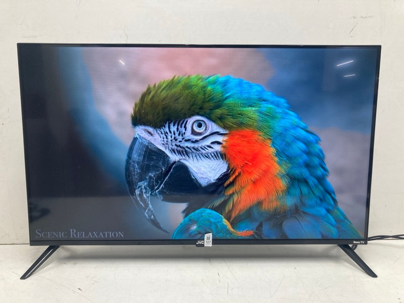 Lot 127  
            Nottingham SR4 - Collection Only 

                
JVC 43" ROKU TV MODEL: LT-43CR330A (MO REMOTE, WITH STAND, NO BOX) (LINE ON SCREE...