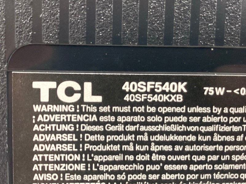 Lot 132  
            Nottingham SR4 - Collection Only 

                
TCL 40" FIRE TV MODEL: 40SF540K (NO REMOTE, NO STAND, WITH BOX) (CASE DAMAGE, MAR...