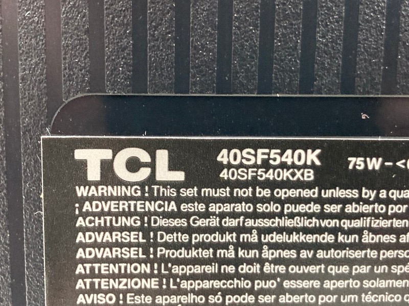 Lot 134  
            Nottingham SR4 - Collection Only 

                
TCL 40" 4K TV MODEL: 40SF540K (NO REMOTE, WITH STAND, WITH BOX) (COLLECTION FROM ...