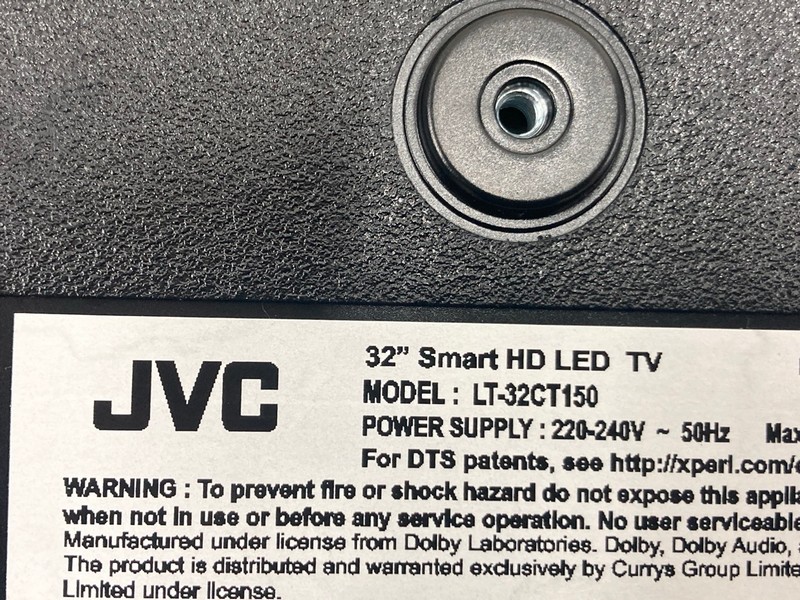 Lot 136  
            Nottingham SR4 - Collection Only 

                
JVC 32" SMART TV MODEL: LT-32CT150 (NO REMOTE, WITH STAND, NO BOX) (LINE ON SCREE...