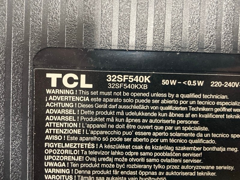 Lot 138  
            Nottingham SR4 - Collection Only 

                
TCL 32" HDTV MODEL: 32SF540K (NO REMOTE, NO STAND, NO BOX) (COLLECTION FROM SITE ...
