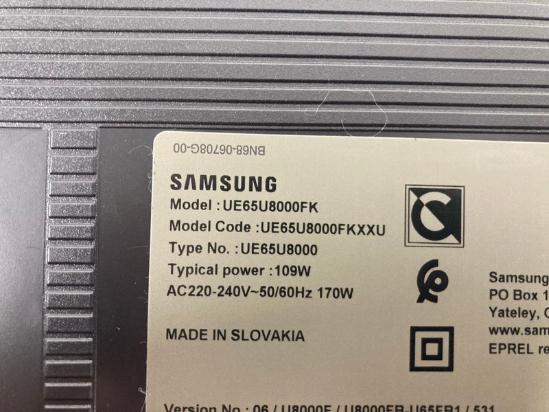 Lot 13  
            Nottingham SR4 - Collection Only 

                
SAMSUNG 65" 4K TV MODEL: UE65U8000FK (WITH REMOTE, WITH STAND, WITH BOX) (SCRATCH...