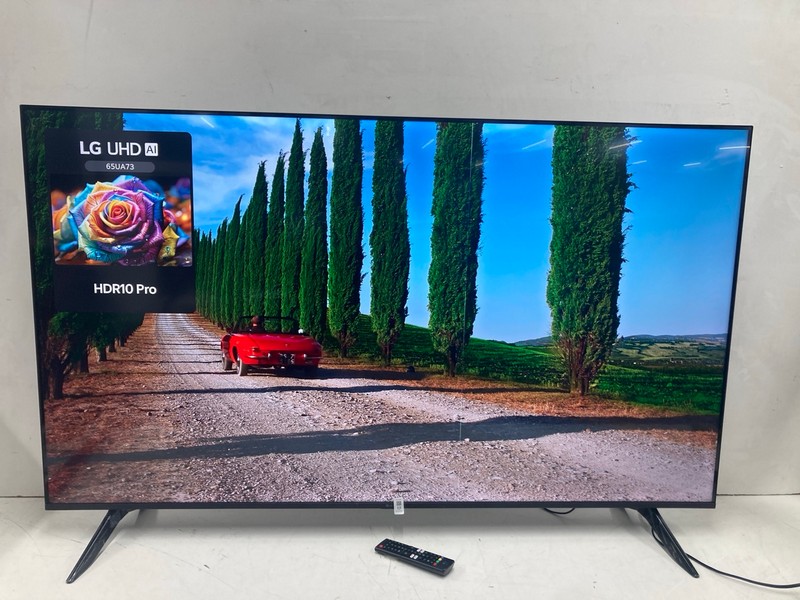 Lot 17  
            Nottingham SR4 - Collection Only 

                
LG 65" 4K TV MODEL: 65UA73006LA (WITH REMOTE, WITH STAND, NO BOX) (LINE ON SCREEN...