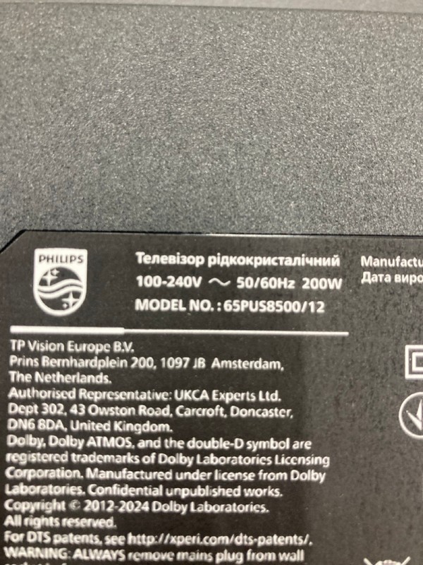 Lot 21  
            Nottingham SR4 - Collection Only 

                
PHILIPS 65" 4K TV MODEL: 65PUS8500/12 (WITH REMOTE, WITH STAND, WITH BOX) (DISPLA...