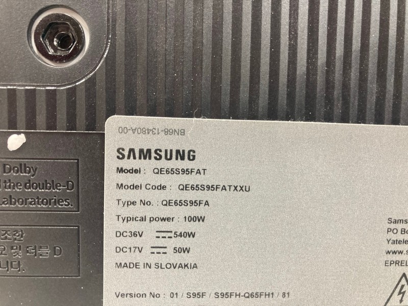 Lot 24  
            Nottingham SR4 - Collection Only 

                
SAMSUNG 65" OLED TV MODEL: QE65S95FAT (WITH REMOTE, NO STAND, WITH BOX, NO ONE CO...