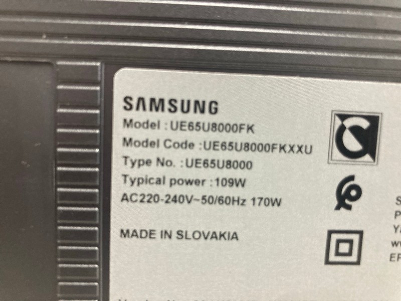 Lot 27  
            Nottingham SR4 - Collection Only 

                
SAMSUNG 65" 4K TV MODEL: UE65U8000FK (WITH REMOTES, WITH STAND, NO BOX) (CASE DAM...