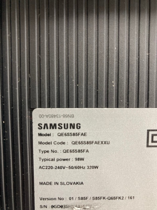 Lot 29  
            Nottingham SR4 - Collection Only 

                
SAMSUNG 65" OLED TV MODEL: QE65S85FAE (NO REMOTE, NO STAND NO BOX) (COLLECTION FR...