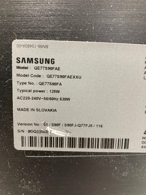 Lot 2  
            Nottingham SR4 - Collection Only 

                
SAMSUNG 77" OLED 4K TV MODEL: QE77S90FAE (WITH REMOTES, WITH STAND, NO BOX) (CASE...