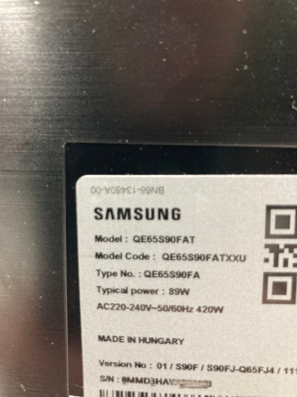 Lot 30  
            Nottingham SR4 - Collection Only 

                
SAMSUNG 65" OLED 4K TV MODEL: QE65S90F (WITH REMOTE, WITH STAND, WITH BOX) (SCREE...