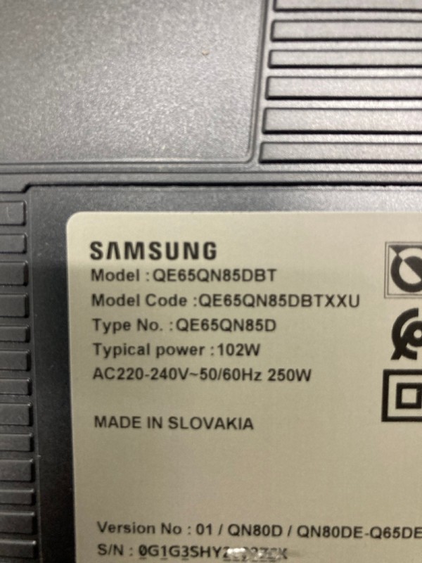 Lot 32  
            Nottingham SR4 - Collection Only 

                
SAMSUNG 65" NEO QLED 4K TV MODEL: QE65QN85DBT (WITH REMOTES, NO STAND, WITH BOX) ...