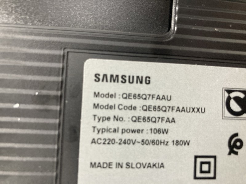 Lot 33  
            Nottingham SR4 - Collection Only 

                
SAMSUNG 65" QLED 4K TV MODEL: QE65Q7FAAU (NO REMOTE, NO STAND, NO BOX) (SHADOW ON...