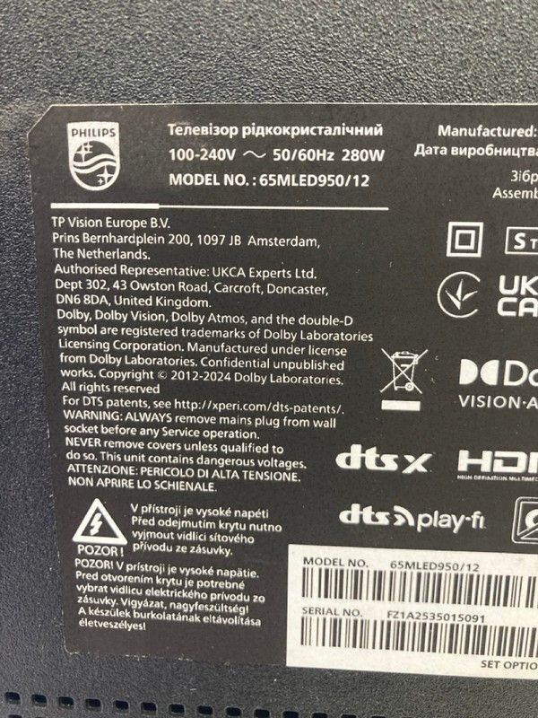 Lot 46  
            Nottingham SR4 - Collection Only 

                
PHILIPS 65" MINI LED 4K TV MODEL: 65MLED950/12 (WITH REMOTE, NO STAND, WITH BOX) ...