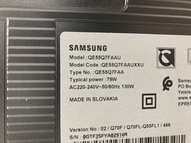 Lot 57  
            Nottingham SR4 - Collection Only 

                
SAMSUNG 55" QLED TV MODEL: QE55Q7FAAU (WITH REMOTES, WITH STAND, WITH BOX) (PRESS...