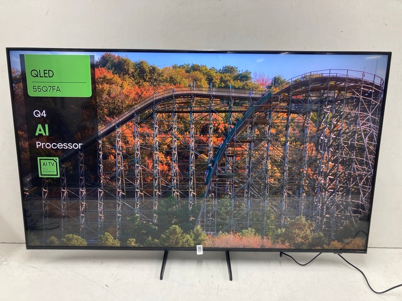 Lot 66  
            Nottingham SR4 - Collection Only 

                
SAMSUNG 55" QLED TV MODEL: QE55Q7FAAU (NO REMOTE, WITH STAND, WITH BOX) (CASE DAM...