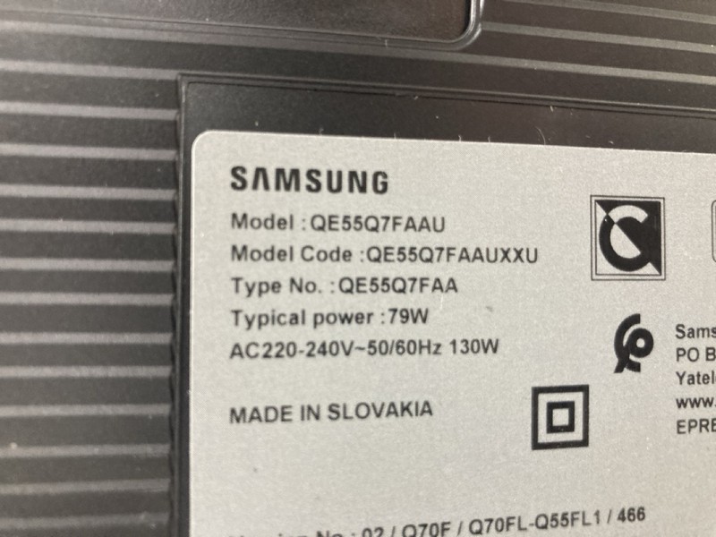 Lot 67  
            Nottingham SR4 - Collection Only 

                
SAMSUNG 55" QLED TV MODEL: QE55Q7FAAU (WITH REMOTE, WITH STAND, WITH BOX) (CASE D...