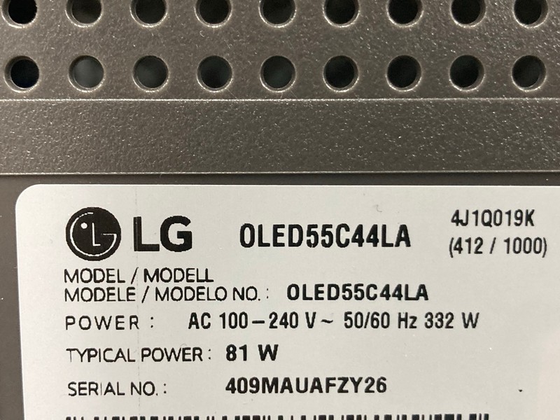 Lot 69  
            Nottingham SR4 - Collection Only 

                
LG 55" OLED TV MODEL: OLED55C44LA (NO REMOTE, NO STAND, NO BOX) (SCREEN BURN) (CO...