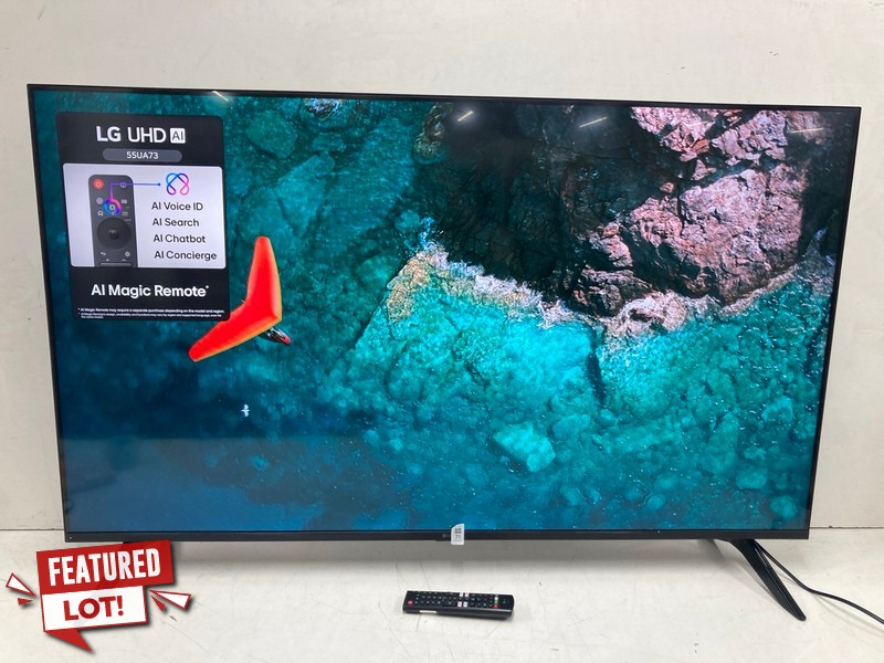 Lot 71  
            Nottingham SR4 - Collection Only 

                
LG 55" 4K TV MODEL:55UA73006LA (WITH REMOTE, WITH STAND, WITH BOX) (COLLECTION FR...